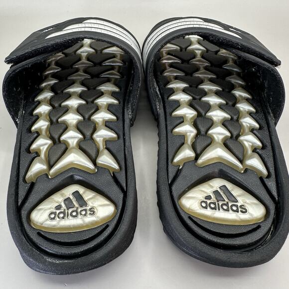 VTG 2000 Adidas Cushion Gel Air Slides Y2k Mens Size 7 US Black Silver main image 8